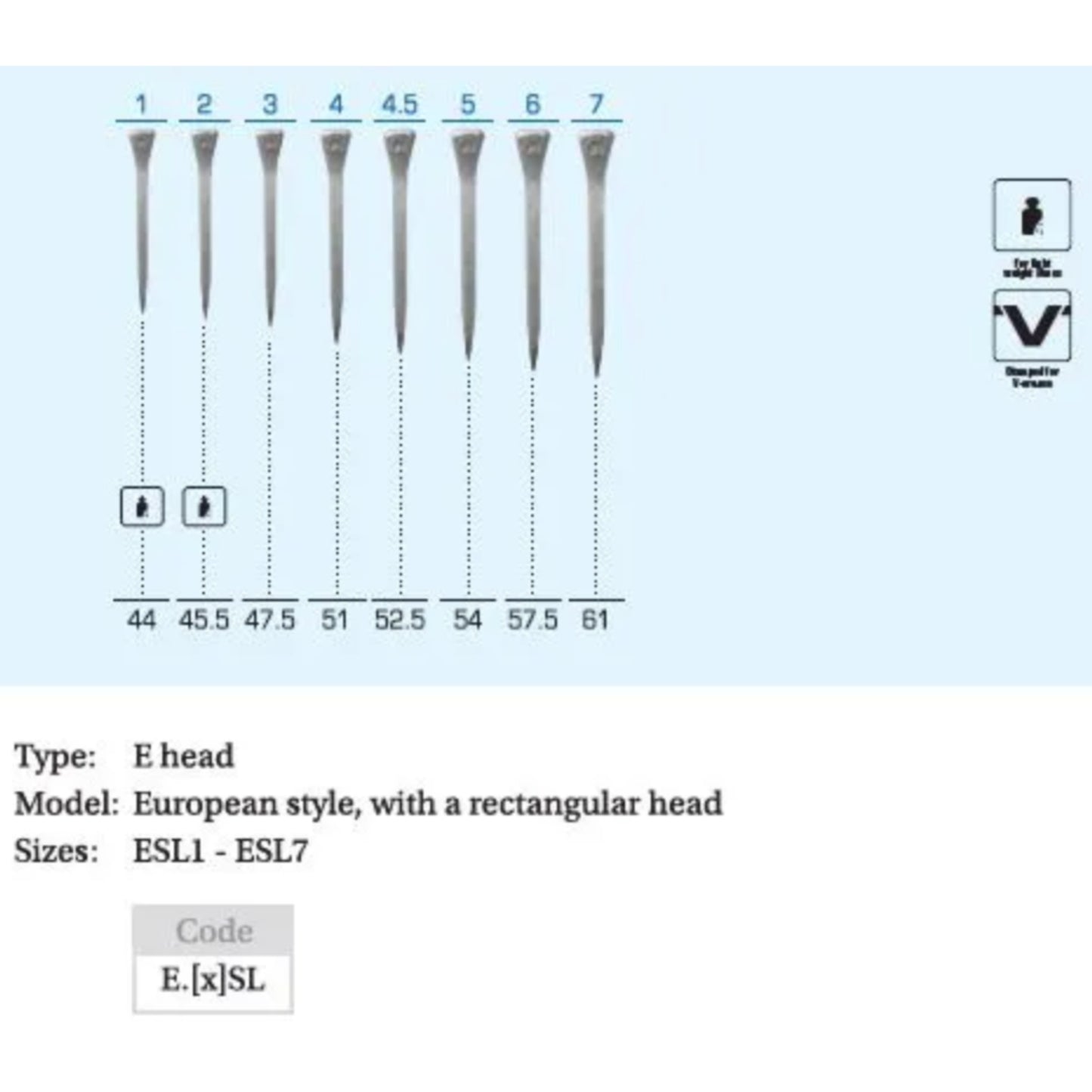 Mustad Full Counter Nails E Slim - 250 Pack