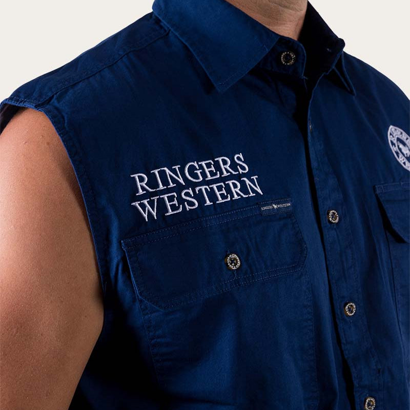 Ringers Western Hawkeye Mens Sleeveless Work Shirt