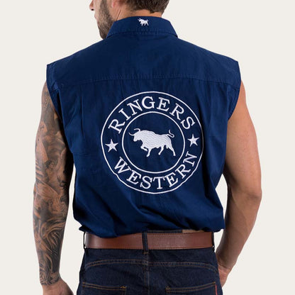 Ringers Western Hawkeye Mens Sleeveless Work Shirt