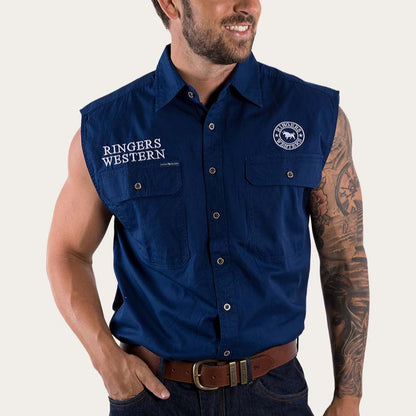 Ringers Western Hawkeye Mens Sleeveless Work Shirt