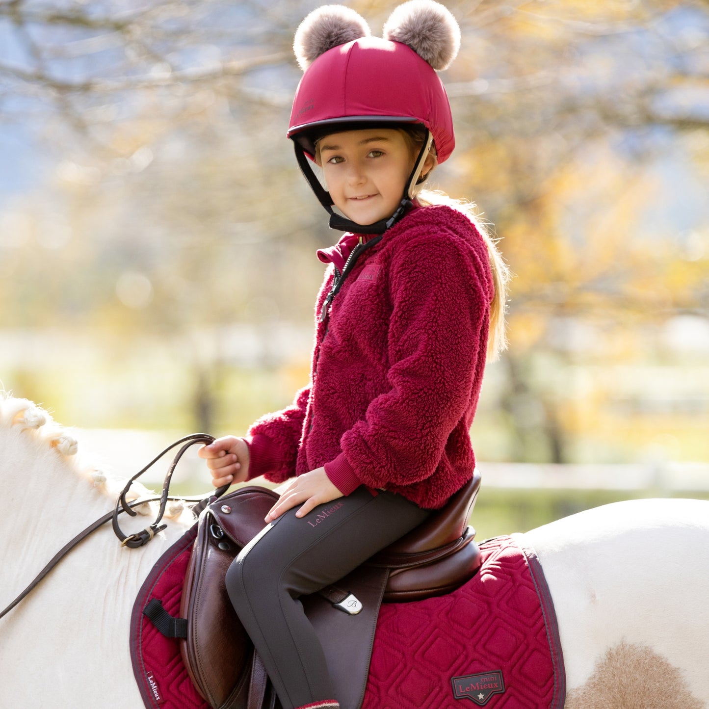 LeMieux Mini Double Pom Hat Silk