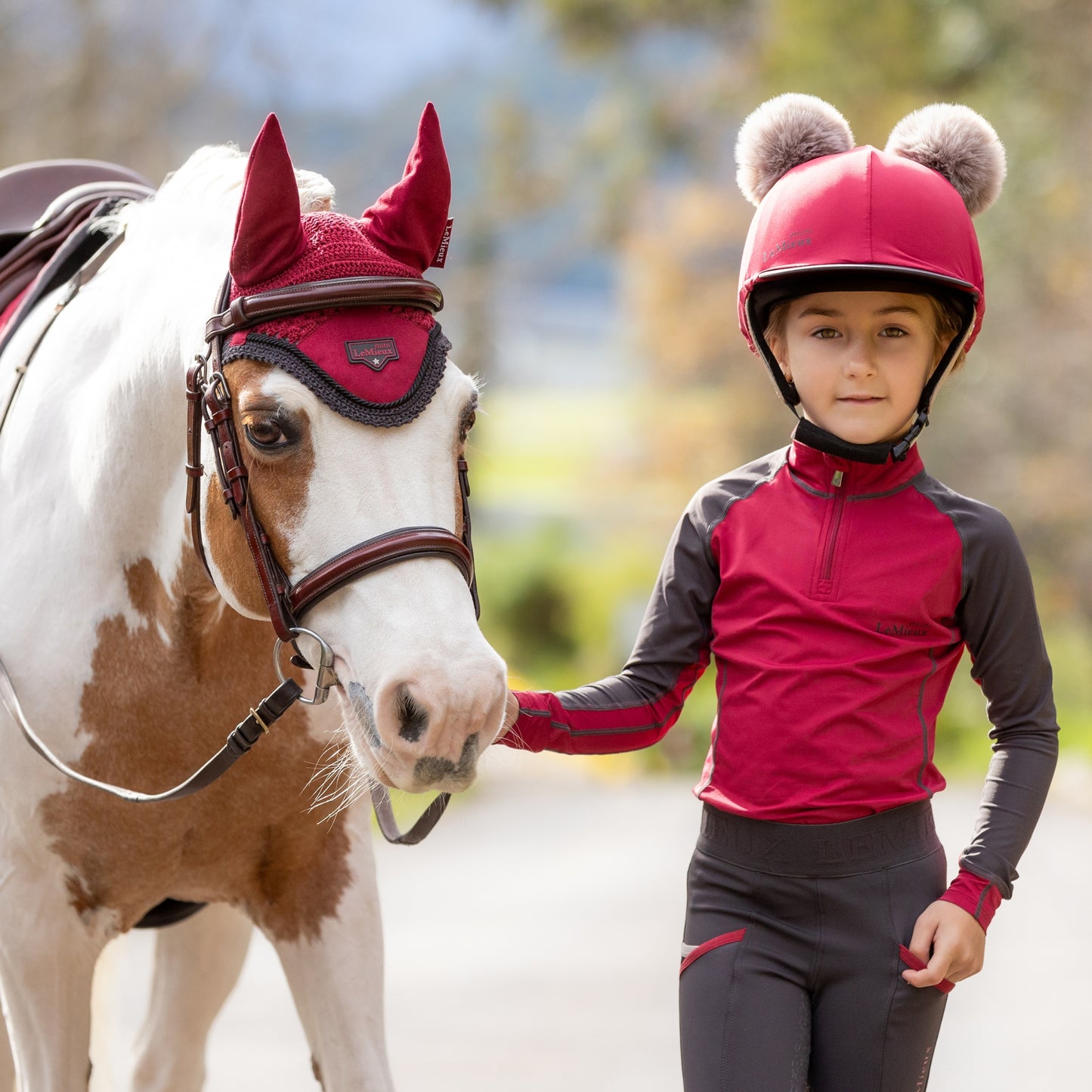 LeMieux Mini Double Pom Hat Silk