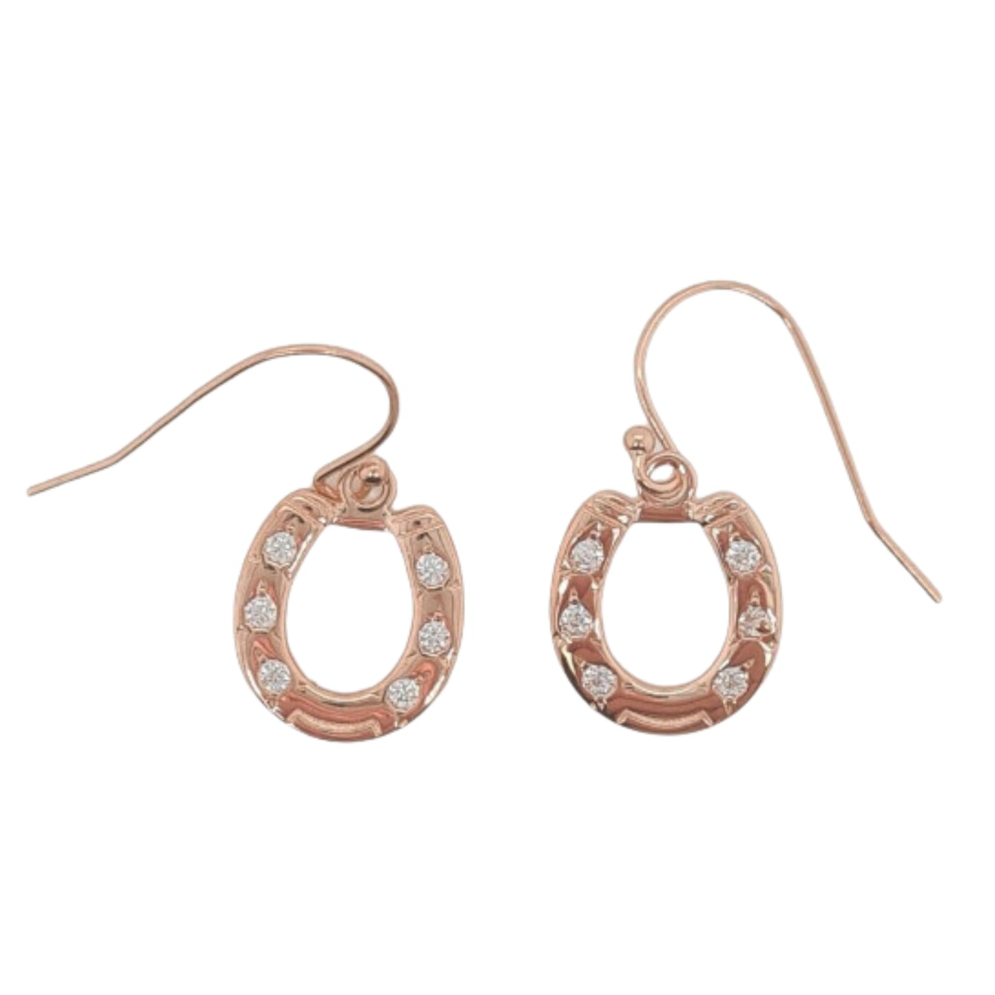 MCJ CZ Drop Horseshoe Earrings