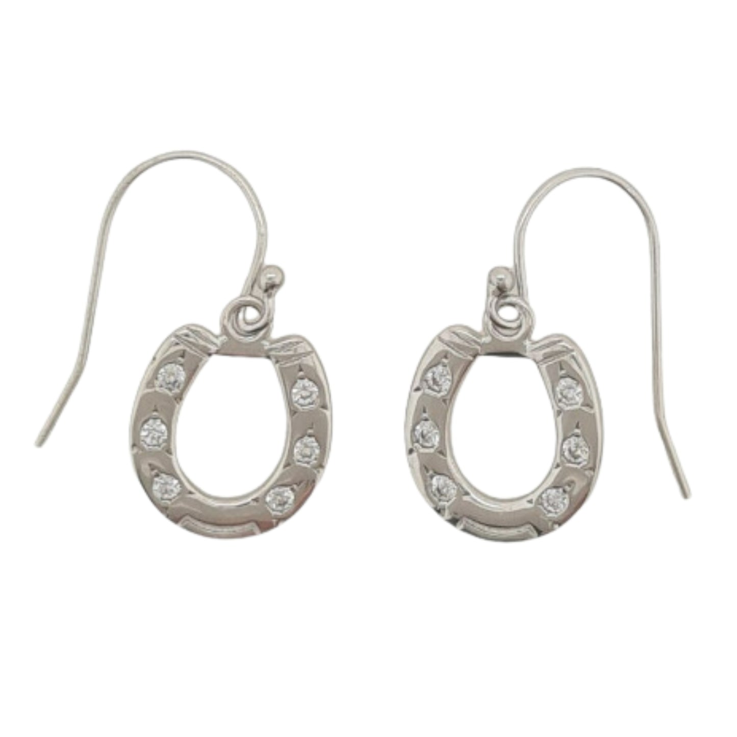 MCJ CZ Drop Horseshoe Earrings