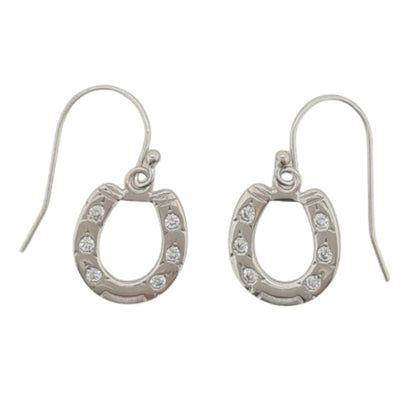 MCJ CZ Drop Horseshoe Earrings