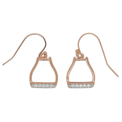 MCJ CZ Drop Stirrup Earrings