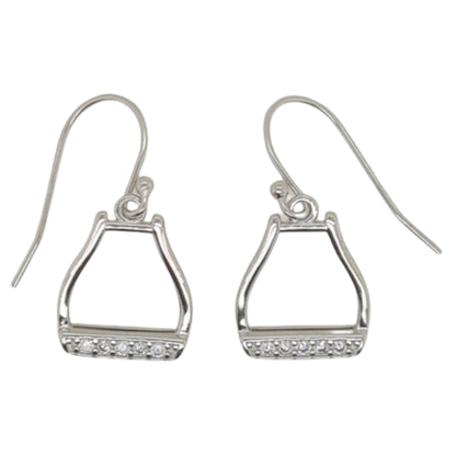 MCJ CZ Drop Stirrup Earrings