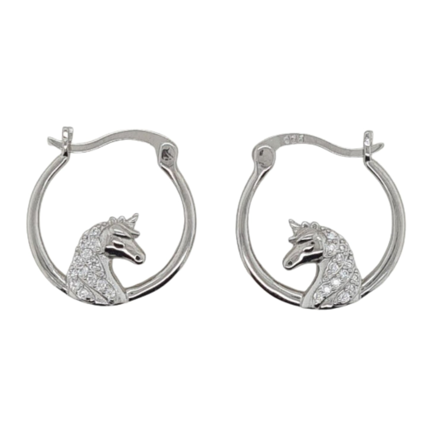 MCJ Hoops CZ Unicorn Earrings