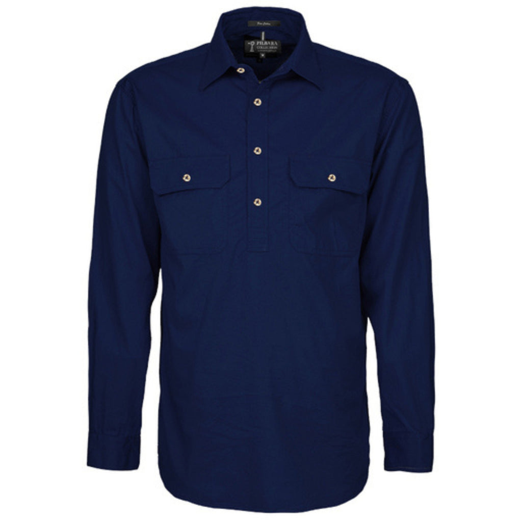 Pilbara Mens Closed Front Long Sleeve Shirt