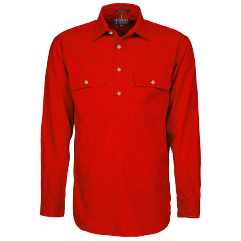 Pilbara Mens Closed Front Long Sleeve Shirt