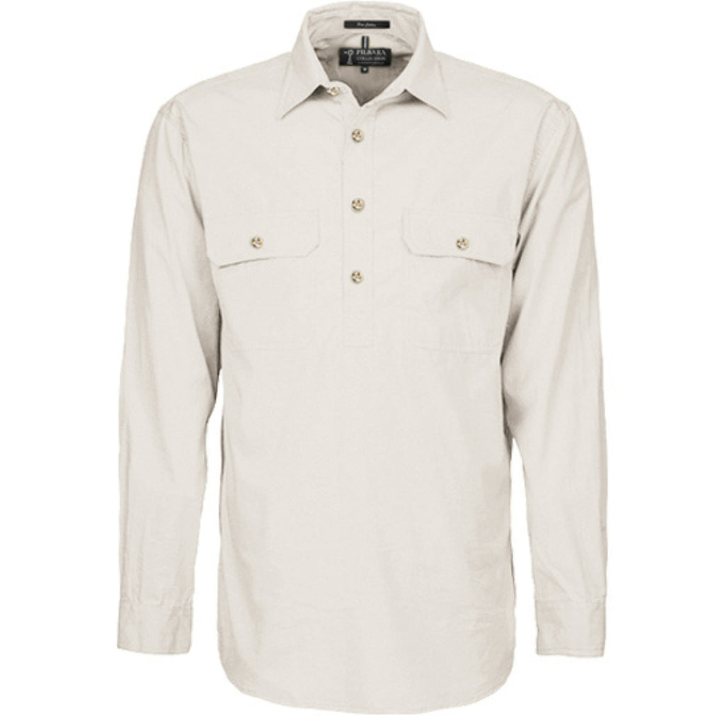 Pilbara Mens Closed Front Long Sleeve Shirt