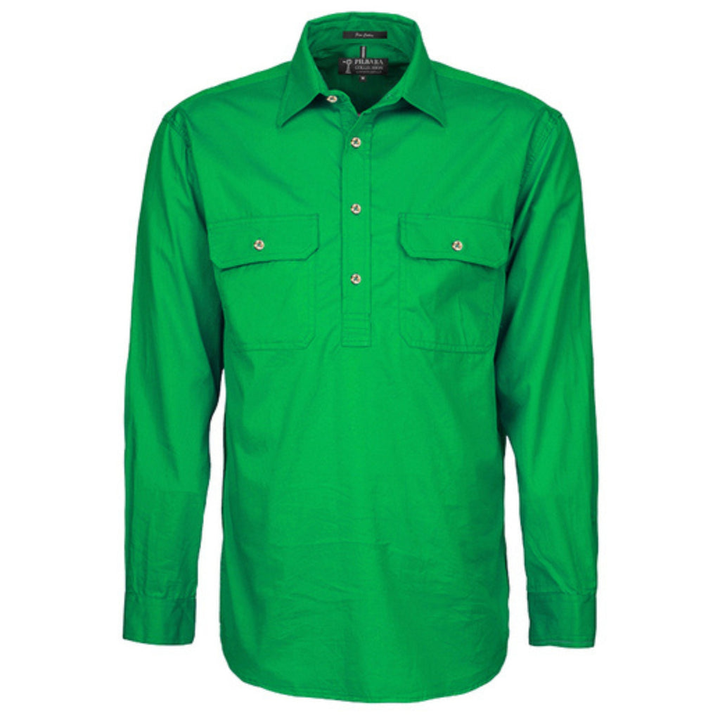 Pilbara Mens Closed Front Long Sleeve Shirt