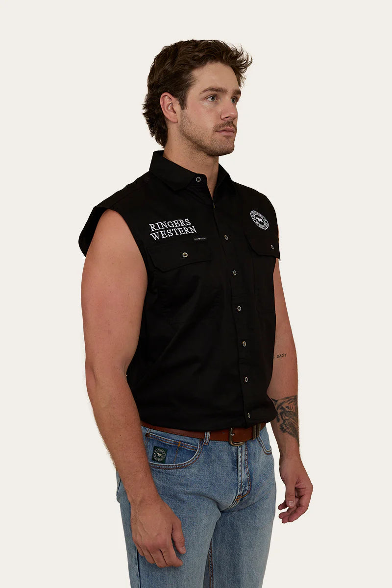 Ringers Western Hawkeye Flag Mens Sleeveless Work Shirt