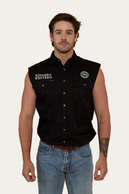 Ringers Western Hawkeye Flag Mens Sleeveless Work Shirt