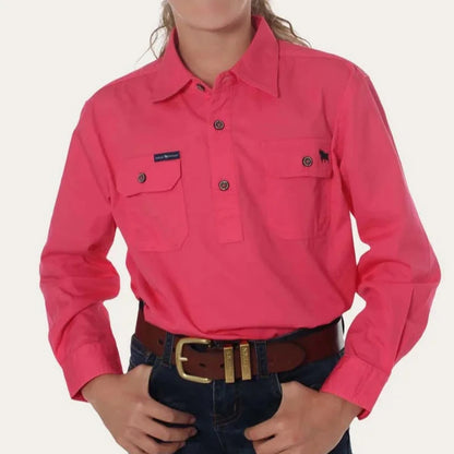 Ringers Western Ord River Half Button Kids Work Shirt