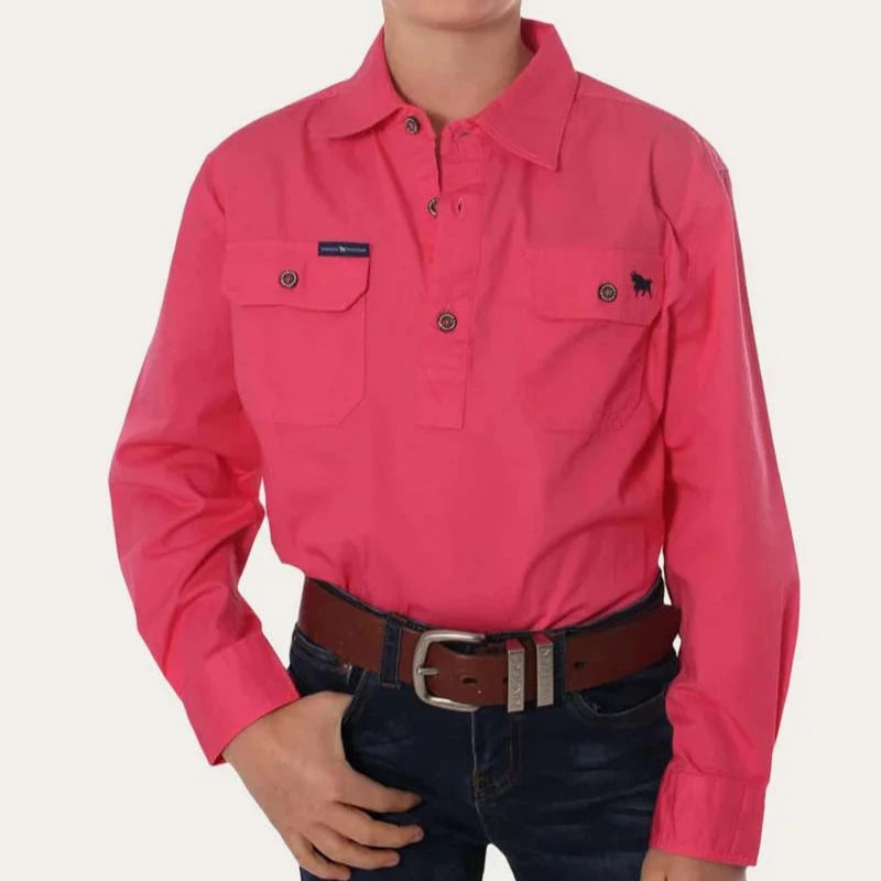 Ringers Western Ord River Half Button Kids Work Shirt