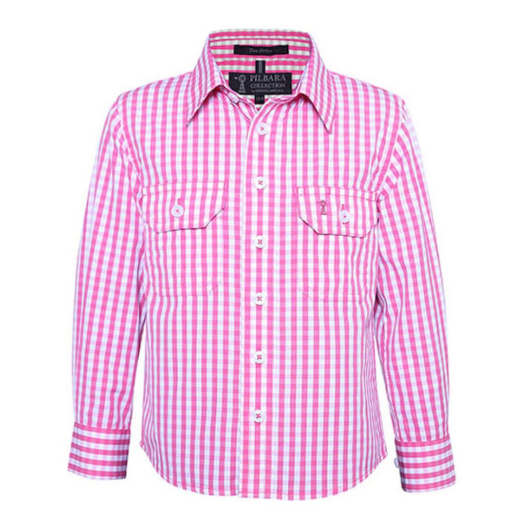 Pilbara Children's Check Long Sleeve Shirt